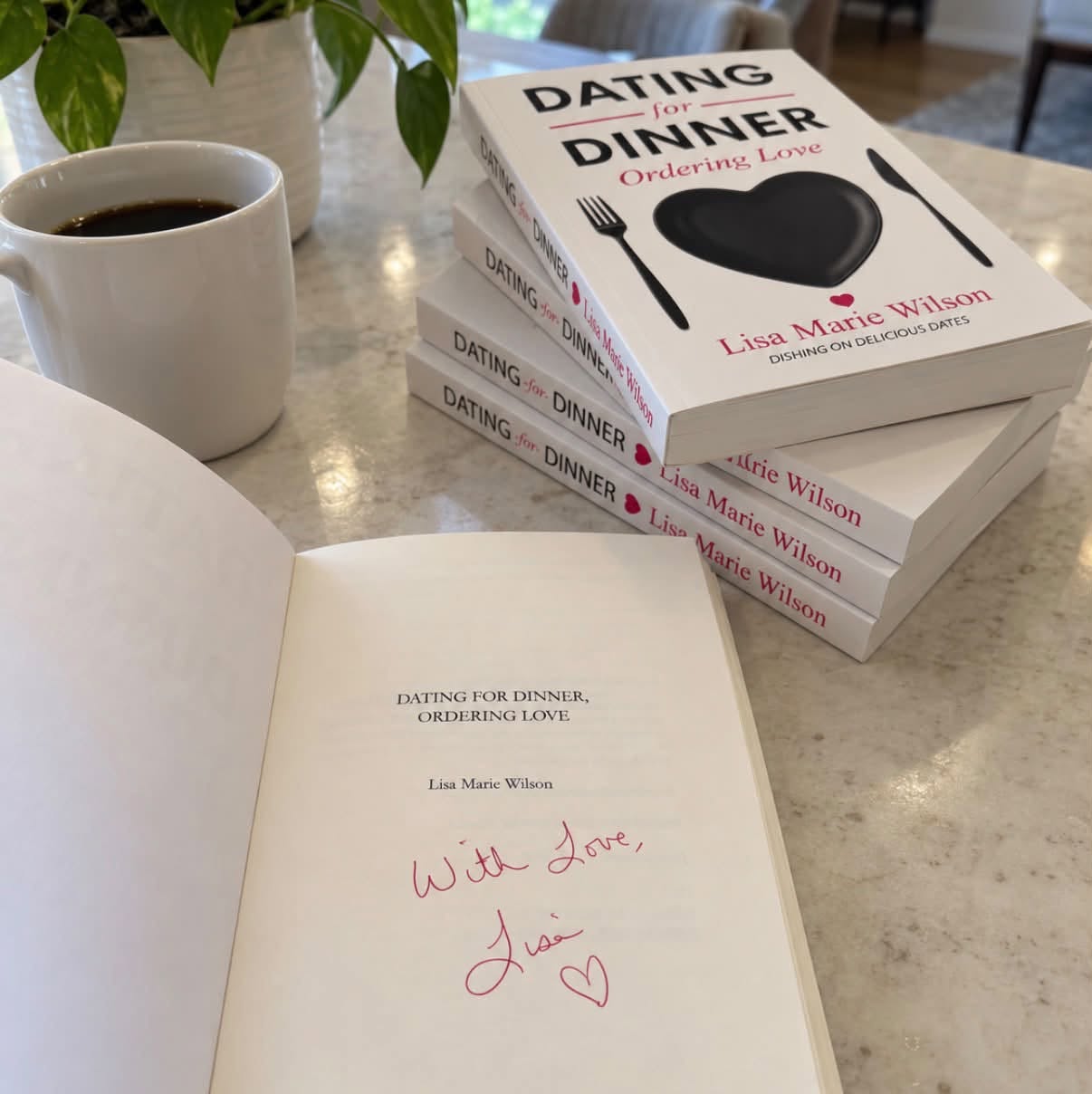 Dating for Dinner books and coffee